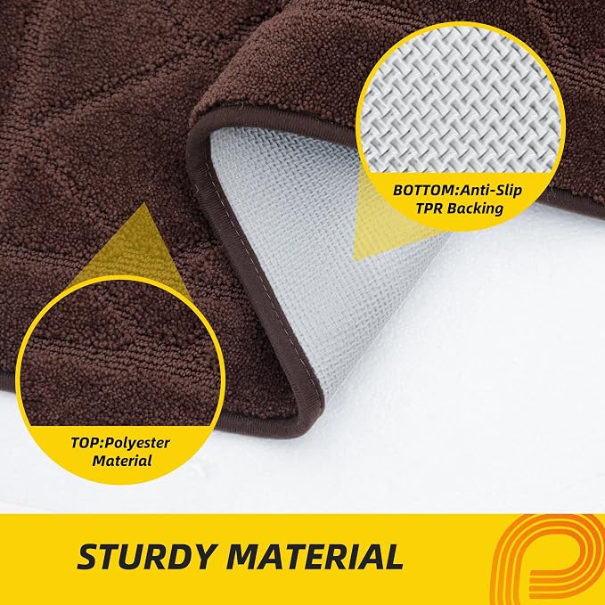 JSEI Dirt Trapper Door Mat 36"x60", Non-Slip Washable Entryway Mats, Dog Door Mat, Stain Resistant and Absorbent Floor Mats, Low Profile Welcome Mat for Front Back Door, Brown - Image 4
