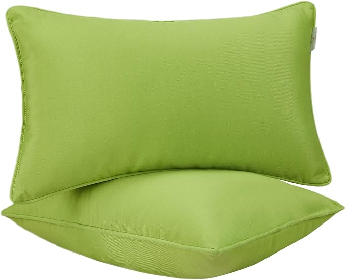 JMGBird Outdoor Lumbar Pillows Water-Repellent Set of 2 Outdoor Pillows with Insert Included 12×20 Inch Outdoor Pillow for Patio Furniture