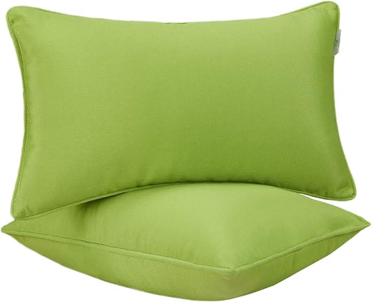 JMGBird Outdoor Lumbar Pillows Water-Repellent Set of 2 Outdoor Pillows with Insert Included 12×20 Inch Outdoor Pillow for Patio Furniture