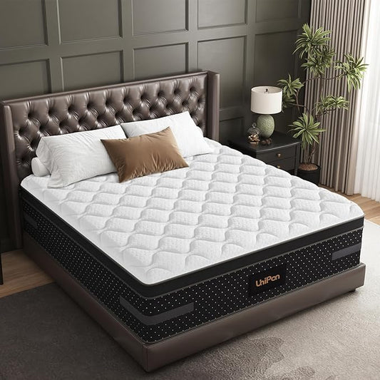 Firm King Size Mattress 14 inch, Deep Sleep Hybrid Mattress with Extra Back & Hip Support, Motion Isolation with Fiberglass-Free, CertiPUR-US Certified, 365-Night Trial