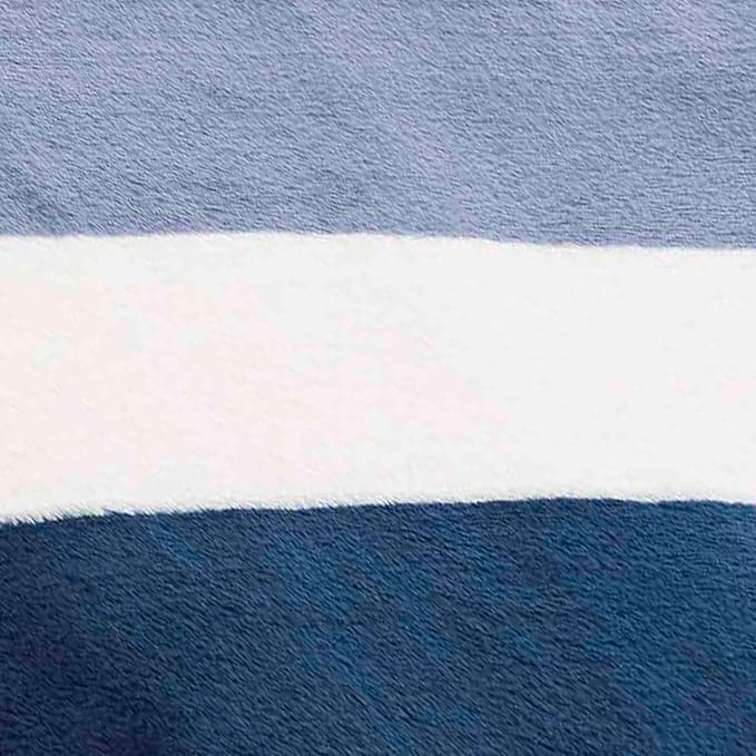 Nautica - Blanket, Ultra-Soft Plush Fleece Blanket for Bed or Couch, Lightweight Micro Flannel Throw Blanket for Year Round Comfort (Awning Stripe Blue, 50" x 60")
