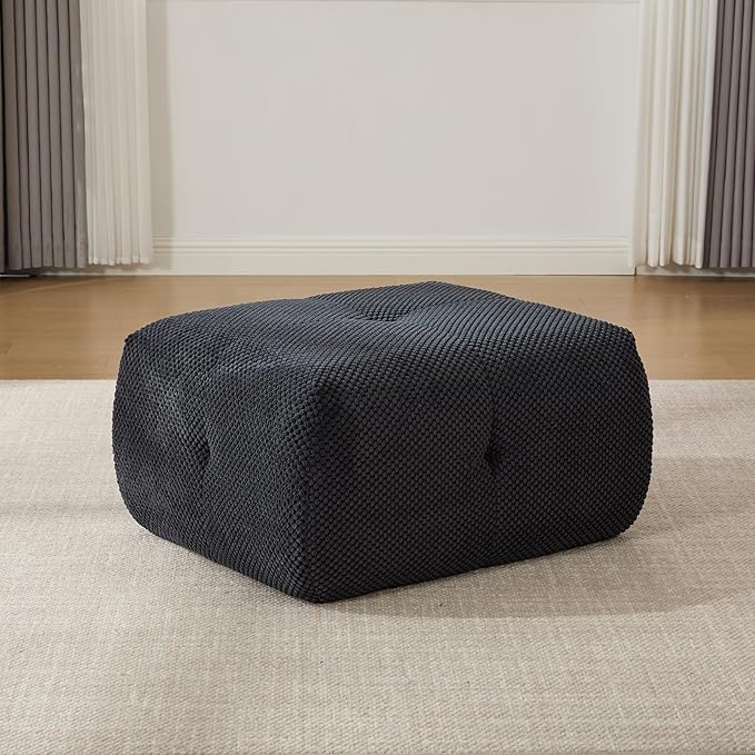 135" U-Shaped Compressed Sectional Cloud Sofa, Flannel Upholstered Modular Tufted Sofa with 6 Pieces, Symmetrical Boneless Foam Modular Cloud Couches for Living Room