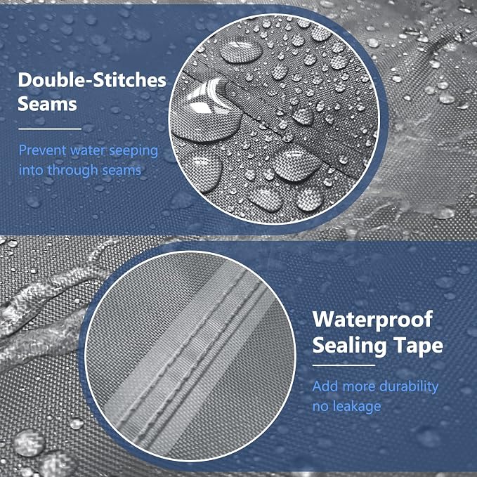 STARTWO Patio Furniture Covers, 4 Piece Heavy Duty Waterproof Outdoor Furniture Cover with Windproof Buckle Strap, for Lawn Rattan Wicker Couch Chair Set, Grey - Image 3