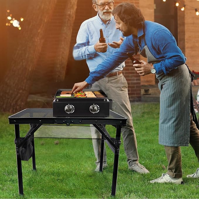 E EASTSTORM Folding Picnic Table for Grill Outdoor Camping Table with Portable Mesh Bag, Compact & Foldable for Easy Storage - Great for Picnic, Garden, Patio, Dining, BBQ, Party, Market 2Ft - Image 2
