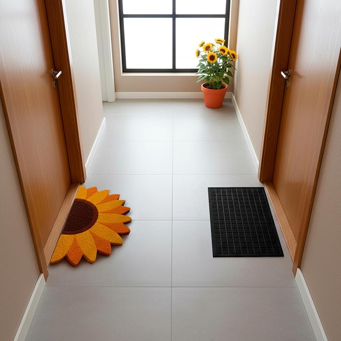Fisura – Doormat Outdoor Entrance, Outdoor mats for Front Door, Welcome mat. Made of Coconut Fiber with Non-Slip PVC Base, Doormat Hand-Painted, 30x18 inches. (Sunflower) - Image 6