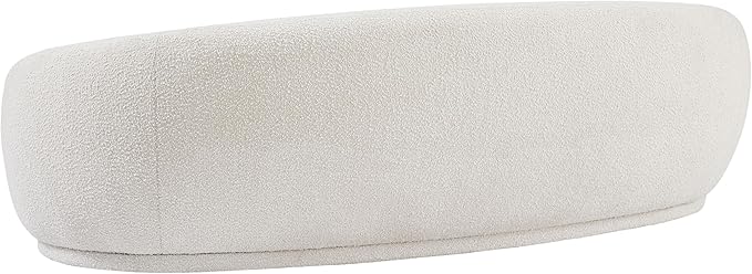 Meridian Furniture 693Cream-S Hyde Collection Modern | Contemporary Boucle Fabric Upholstered Sofa, Cream, 89.5" W x 38" D x 28" H
