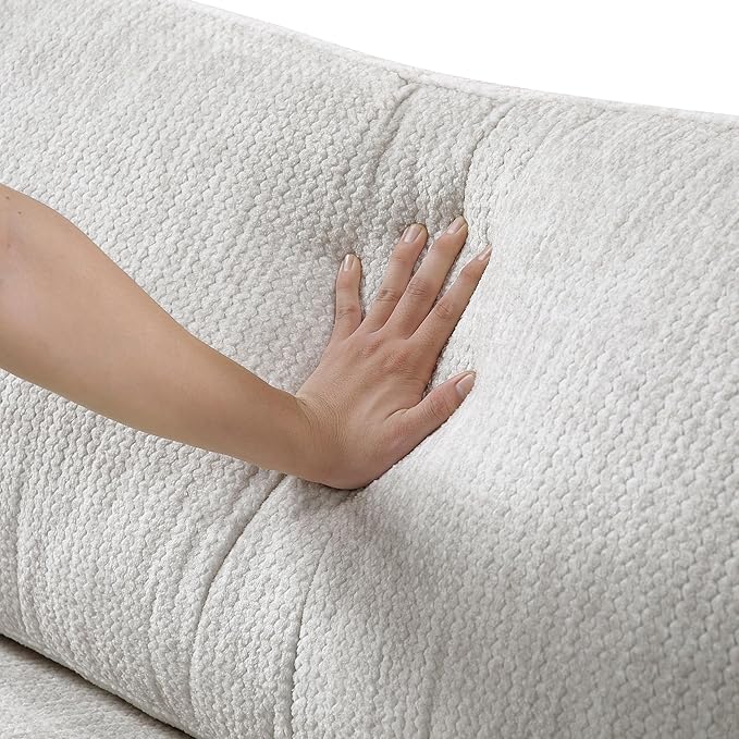 Lexicon Modular Sectional Sofa for Living Room, Textured Microfiber Armless Chair with Pillow, Units of Modular Sectional Couch, Upholstered Chair for Customizable Sectional Sofa Couch, Beige