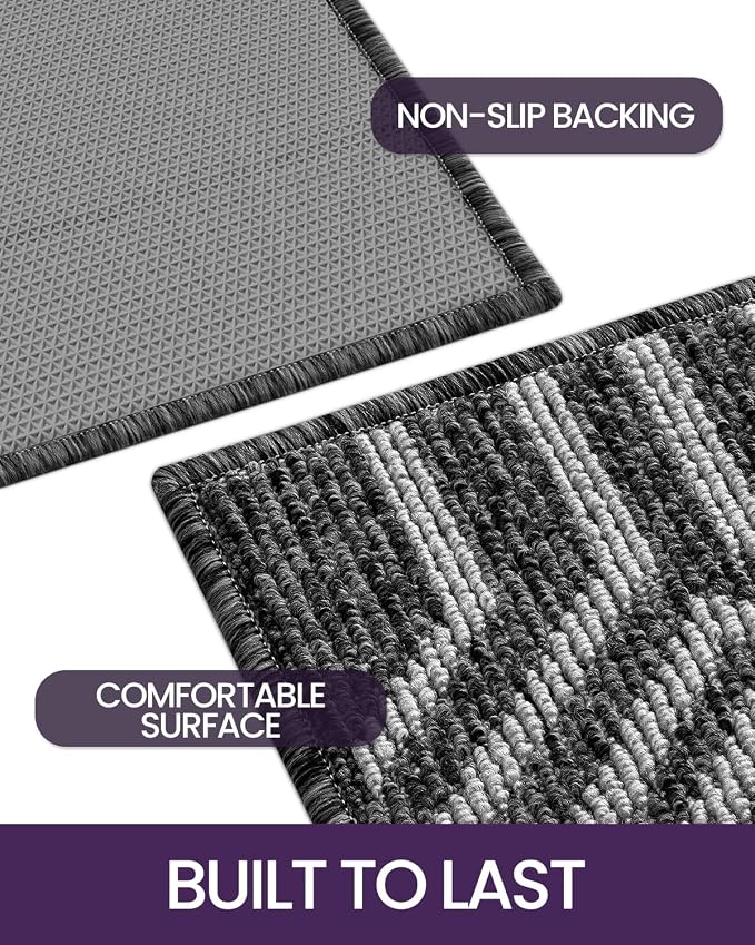 DEXI Front Door Mats for Entryway, 2x3 Non Slip Washable Low-Profile Entry Doormat, Absorbent Resist Dirt Inside Floor Entrance Mat, Patio, Black - Image 4
