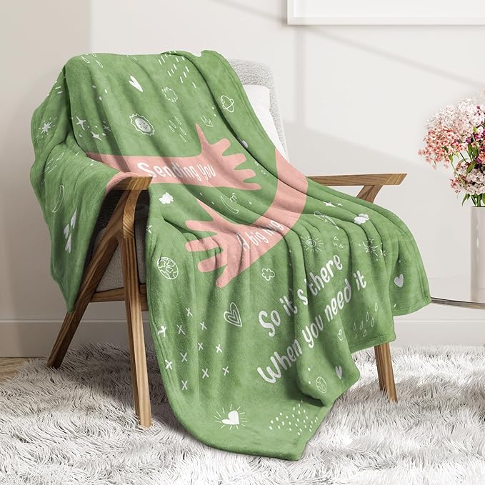 Afterprints Get Well Gifts for Women Men, Hug/Healing Blanket, Thinking of You/Cancer Care/Sympathy/After Surgery Gifts for Friends, Sister, Coworkers, Soft Throw Blankets 50'' x 60''