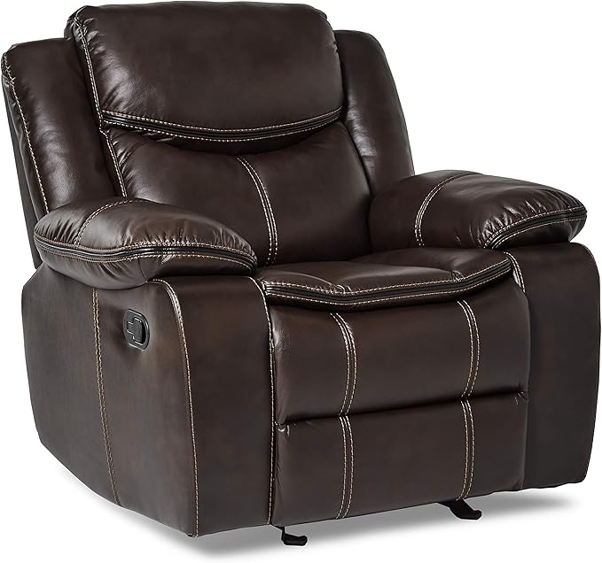 Lexicon Bay Manual Reclining Living Room Sofa Set, 3-Piece, Dark Brown