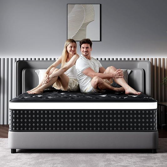 Full Size Mattress, 12 Inch Memory Foam Mattress in a Box, Breathable Fabric, Pocket Springs Hybrid Mattress for Motion Isolation Pressure Relief, CertiPUR-US, Medium Firm Full Mattresses