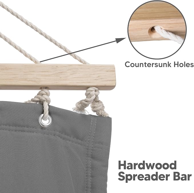 SUNCREAT Hammocks for Outside with Stand, Porch Hammock and Stand, 475 lbs Capacity, Patent Pending, Light Gray - Image 7
