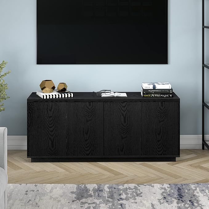 Henn&Hart Hanson, 57" Rectangular TV Stand, Black Grain - Image 2