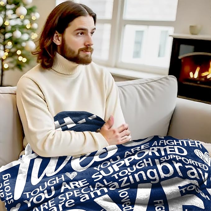 Blanket Gifts for Women Men - Get Well Blanket, Inspirational Gifts for Him Her, Feel Better After Surgery Present, Thinking of You Gift for Boyriend Dad Husband 60'' x 50''