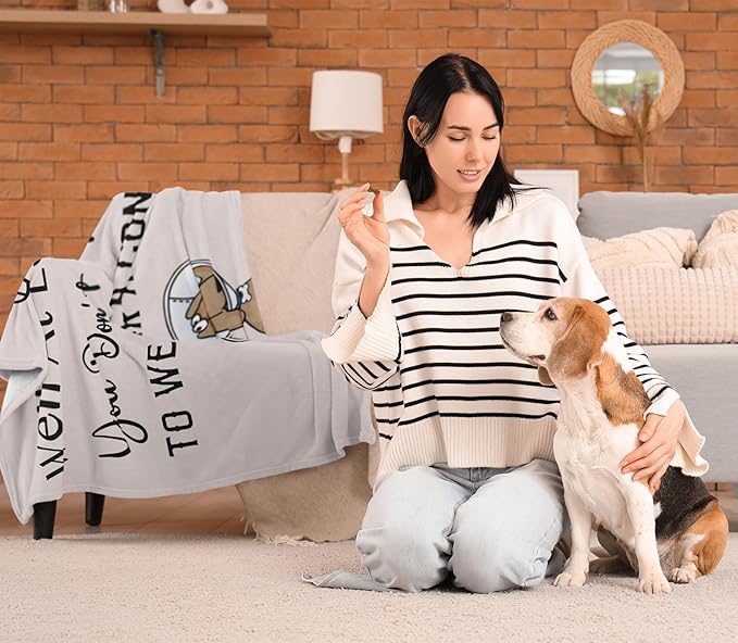 Get Well Gifts for Women/Men After Surgery, Sympathy Gift, Feel Better/Get Well Soon Gifts for Women, Surgery Recovery Gift for Men, at Least You Dont Have to Wear A Cone White Blanket 50"x60"
