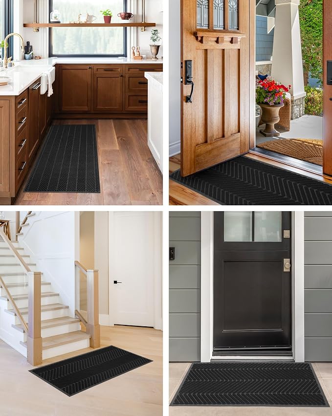 Front Door Mat Indoor Outdoor Entrance, 4' x 8' Heavy Duty Doormat for Entryway, Absorbent Low Profile Welcome Mats Non-Slip, Trap Dirt Durable Mats for Home, Patio, Garage - Image 9