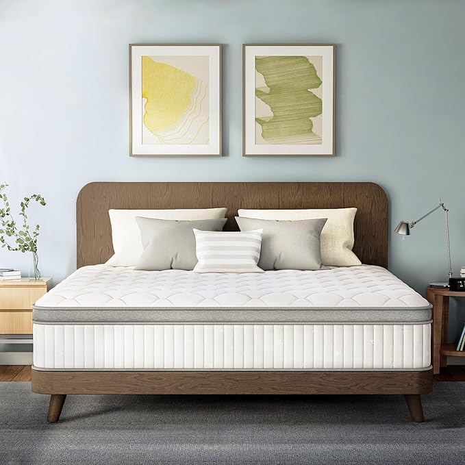 ETONEX 12 Inch King Size Mattress Cooling Gel Memory Foam and Pocket Spring Hybrid Mattress in a Box Medium Firm CertiPUR-US Certified Foam (King, 12in)