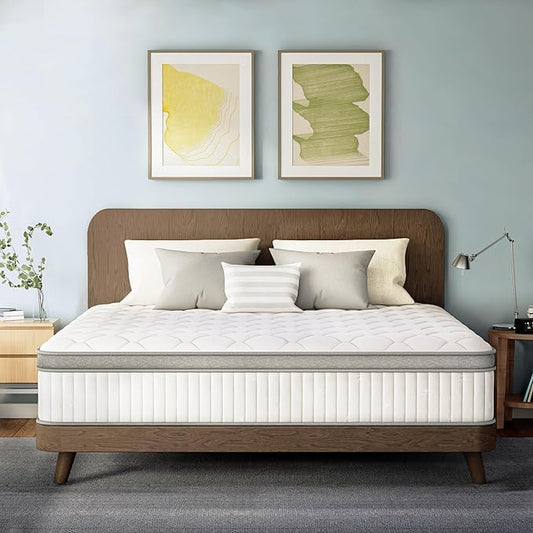 ETONEX 12 Inch King Size Mattress Cooling Gel Memory Foam and Pocket Spring Hybrid Mattress in a Box Medium Firm CertiPUR-US Certified Foam (King, 12in)
