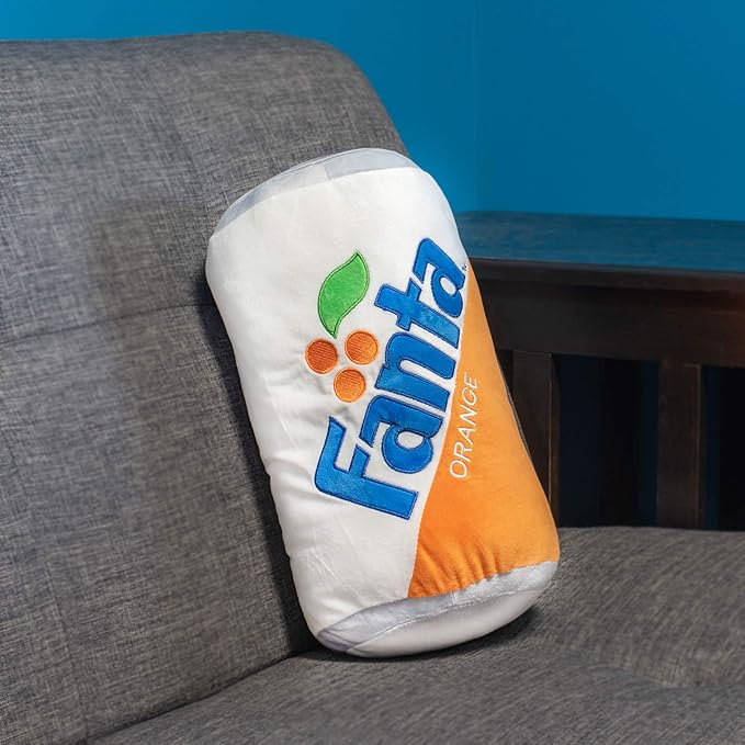 Mark Feldstein & Associates Fanta Can Classic Orange 14 x 8 Polyester Fabric Soft Plush Throw Pillow