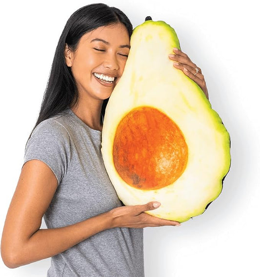 Much Comfort 22" 3D Ripe Avocado Throw Pillow - Made with Super Soft & Ultra Premium Fabric - Cute, Comfortable, Plush, Stuffed Cushion for Home Decor of Pets - Best Funny Gift for Teens - Medium