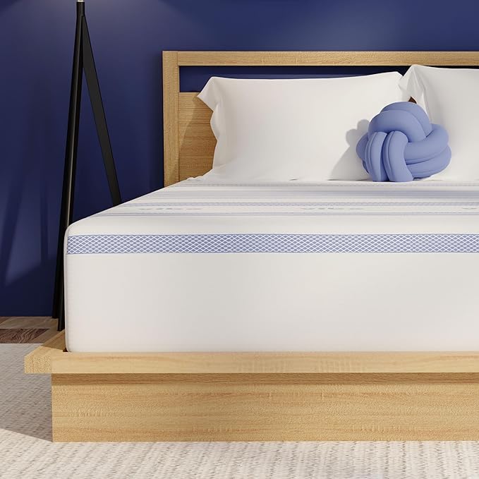 Vibe 12-Inch Gel Memory Foam Mattress - Cooling Gel - Pressure-Relieving Support - Medium-Firm Feel - CertiPUR-US Certified - Bed-in-a-Box - California King Size