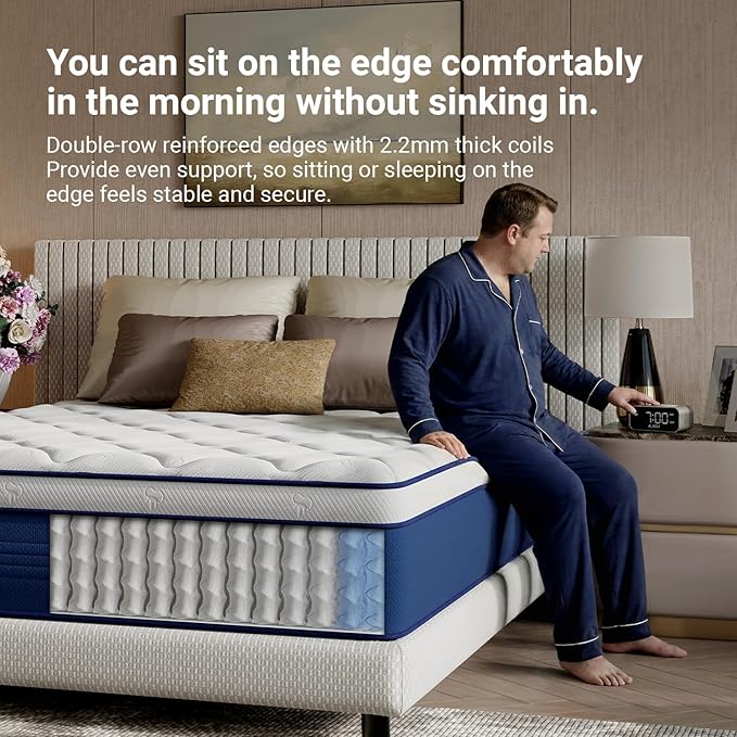 Avenco 10 Inch King Size Mattress in a Box, Hypoallergenic & Back Pain Relief, Hybrid King Mattresses with Smarts Coils, Fiberglass Free CertiPUR-US Certified Colchones No Box Spring Needed