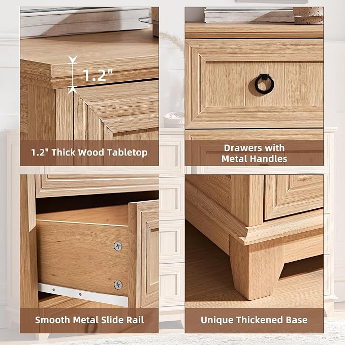 Joaxswe Farmhouse 4 Drawer Dresser for Bedroom, 35" Tall Small Dressers & Chest of Drawers, Rustic Wood Dresser with Metal Handle, Storage Organizer Closet for Living Room, Hallway, Entryway - Image 5