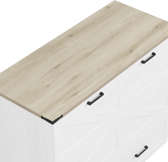 Bellemave Full Size Murphy Bed, Cabinet Bed with Charging Station and Storage, Farmhouse Murphy Cabinet with Foldable Panel, Noisy Free, for Guest Bedroom, Living Room, Office, White