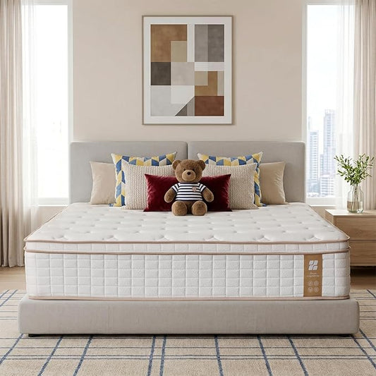 Profus Queen Mattress, 12 Inch Queen Size Mattresses, Memory Foam Mattress in a Box with Pocket Coils, Relieve Pressure with Medium Support, CertiPUR-US Certified, Hybrid Mattress Queen
