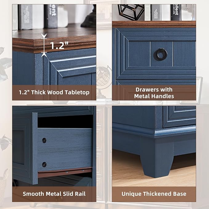 Joaxswe Farmhouse 5 Drawer Dresser for Bedroom, 42" Tall Small Dressers & Chest of Drawers, Rustic Wood Dresser with Metal Handle, Storage Organizer Closet for Living Room, Hallway, Entryway - Image 5