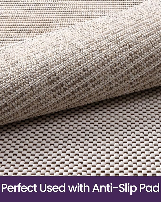DEXI Dirt Trapper Door Mat, 48x72 Washable Doormat, Dirt Resistant and Absorbent, Easy Clean Low-Profile Floor Rugs for Entryway, Front Door, and Inside Entrance, Light Beige-Gray - Image 3