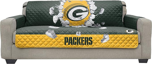 Pegasus Sports NFL Unisex NFL Sofa Couch Reversible Furniture Protector with Elastic Straps, 75-inches by 110-inches