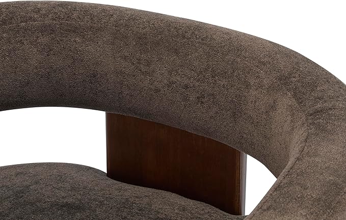 Christopher Knight Home Nettie Modern Accent Chair for Living Room, Velvet Fabric Single Lounge Sofa Chair with Wooden Frame, Comfy Reading Chair for Bedroom, Lounge Armchair with Cushion, Dark Brown