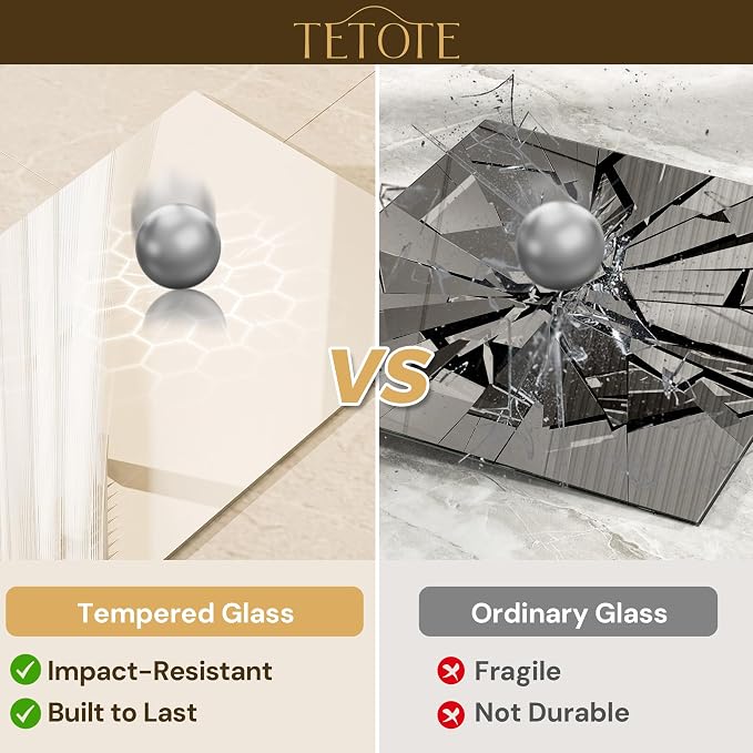 TETOTE Frameless Mirror 2 Packs 16" x 24" Tempered Vanity Mirror for Bathroom, Bedroom, Living Room, Entryway, Hallway, Home Gym, Vertically/Horizontally - Image 4