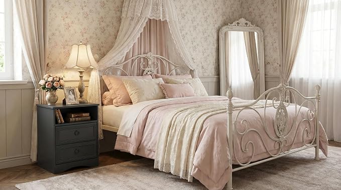 LGHM Set of 2 Nightstand, Large Night Stand with 2 Drawers, 17.7" W Accent Bed Side Table and End Table with Large Open Compartment for Bedroom, Living Room,Black - Image 5