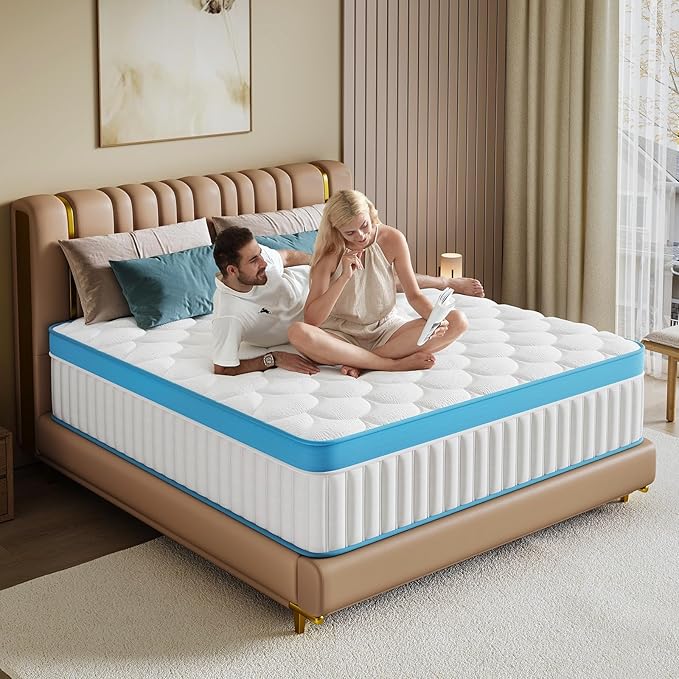 Full Size Mattress 14 Inch Full Matress in a Box Hybrid Memory Foam Individual Pocket Springs, Pressure Relief & Motion Isolation, CertiPUR-US Certified Mattresses
