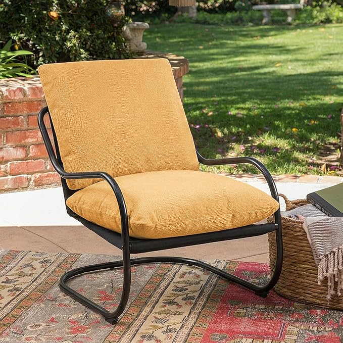 Peace nest Modern Accent Chair,Comfy Living Room Suspended Chair with Mental Frame,Bedroom Armchair with Soft Upholstered Cushion for Balcony Lounge Reading Meeting Room,Yellow