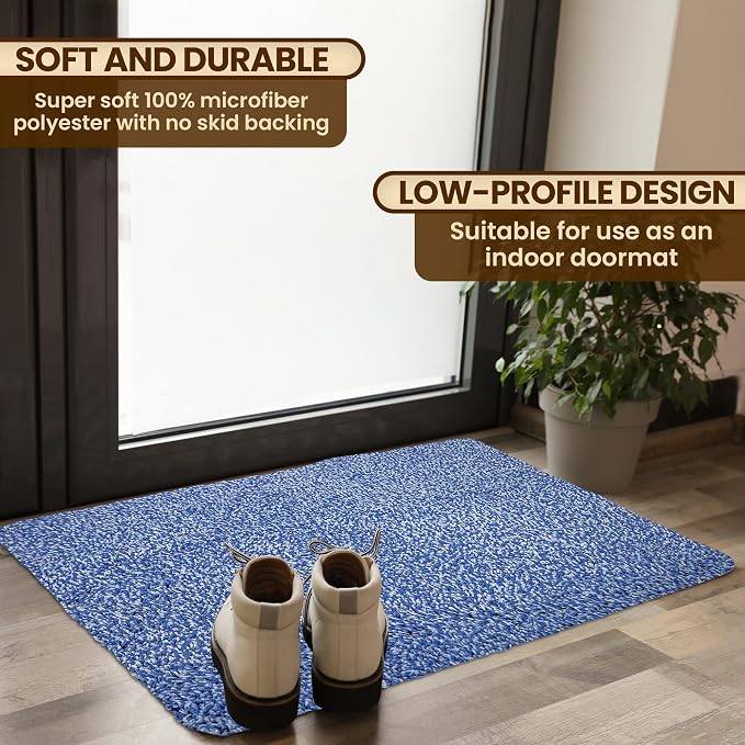 Premium Microfiber Indoor Door Mat – 24"x36" Washable Entry Mat, Non-Slip, Waterproof Backing, Super Absorbent, Low Profile Entryway Doormat for Indoor Entrance - Image 3