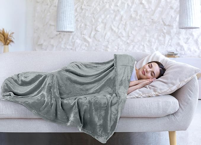 Utopia Bedding Fleece Blanket Queen Size Ash Grey (90x90 Inches) Ultra Soft Warm Lightweight Microfiber Breathable Anti-Static Cozy Bed Blanket, All-Season Home Decor Gift for Men & Women