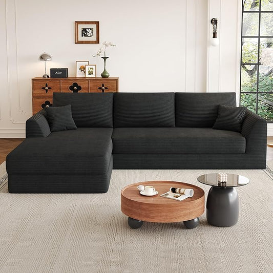 106" Cloud Sofa Bed Sectional,Reversible Sectional Sofa Bed， Reversible Chaise Sleeper Couch with Plush High-Density Foam, Easy Setup No Tools Required, Modern Living Room Furniture
