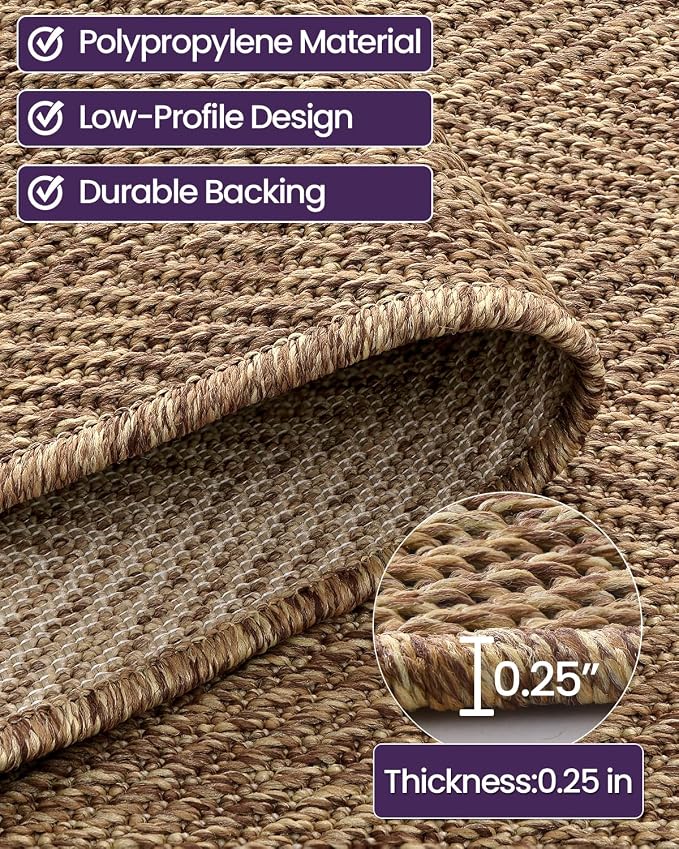 DEXI Dirt Trapper Door Mat, 31x48 Washable Doormat, Dirt Resistant and Absorbent, Easy Clean Low-Profile Floor Rugs for Entryway, Front Door, and Inside Entrance, Brown - Image 8