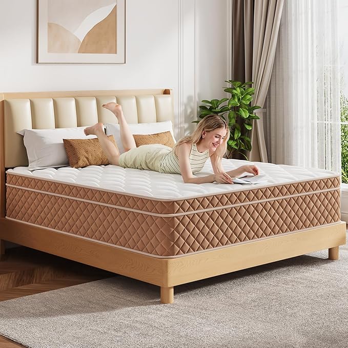 King Mattress, Medium Firm Memory Foam Bed Mattress, Fiberglass Free, CertiPUR-US Certified Safe Materials, Foam and Spring, King Size Mattress in a Box, (12 in King)