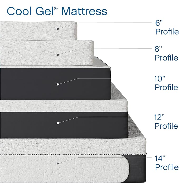 Cool Gel Chill 14 Inch Medium Firm Memory Foam Mattress Full Size, with 2 Bonus Cool Gel Memory Foam Bed Pillows, 14" with Pressure Relief, CertiPUR-US Certified, Cooling Full Mattress in a Box