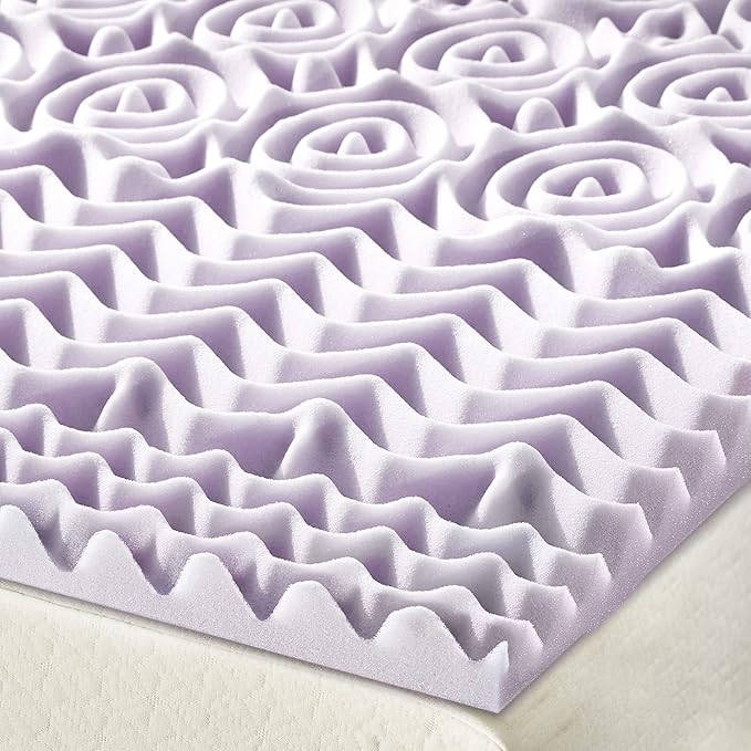 Mellow 1.5 Inch 5-Zone Memory Foam Mattress Topper, Soothing Lavender Infusion, Twin