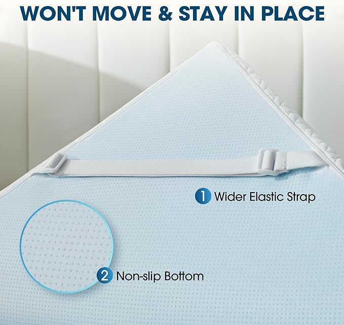 3 Inch Gel Memory Foam Mattress Topper Twin, Cooling Gel Bed Topper for Pressure Relief, High Density Sleep Comfort with Removable & Washable Bamboo Cover