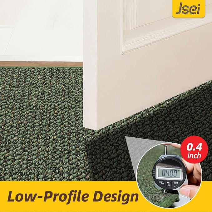 JSEI Dirt Trapper Door Mat 24"x36" Non-Slip Washable Entrance Mat, Dog Doormats, Absorbent & Fade-Resistant Floor Mats, Low Profile Welcome Mats for Entryway, Front Door, and Inside Entrance, Green - Image 7
