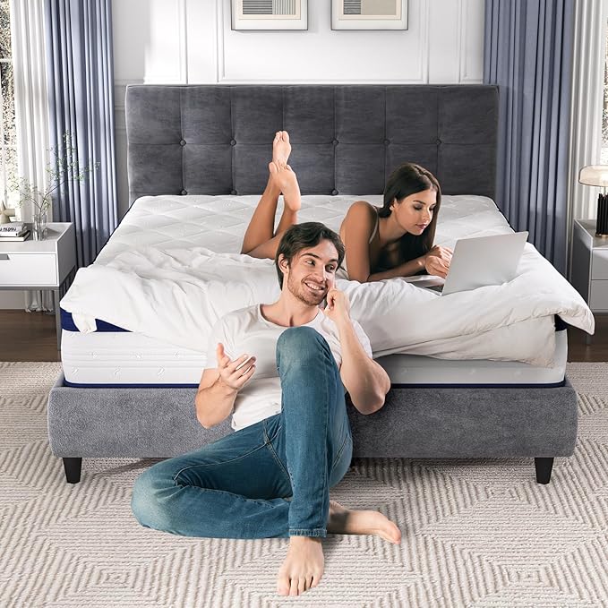 Avenco King Size Mattress, 10 Inch King Mattresses in a Box with Comfort Foam, Individually Wrapped Pocket Innerspring for Motion Isolation & Pain Relief, CertiPUR-US Certified Bed Mattress in a Box