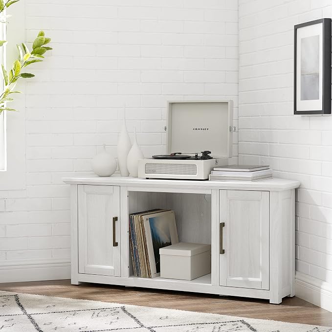 Crosley Furniture Camden TV Stand for 50+ inch TVs, Entertainment Center with Adjustable Storage Shelves, Whitewash - Image 9