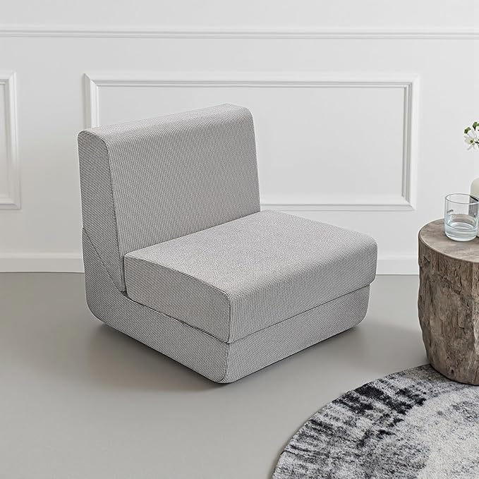 Folding Sofa Bed, Convertible Chair Bed Sleeper for Adults, Memory Foam Futon with Washable Cover, Single Fold Out Couch for Living Room Bedroom Office Dorm, Classic Checkered