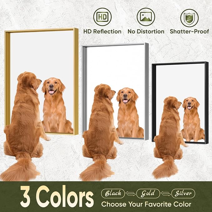 Suidia Bathroom Mirror, 30" x 30" Wall Mirror Metal Framed, Bathroom Vanity Mirror for Living Room Bedroom Bathroom Entryway, Black, Rect Corner Style - Image 6